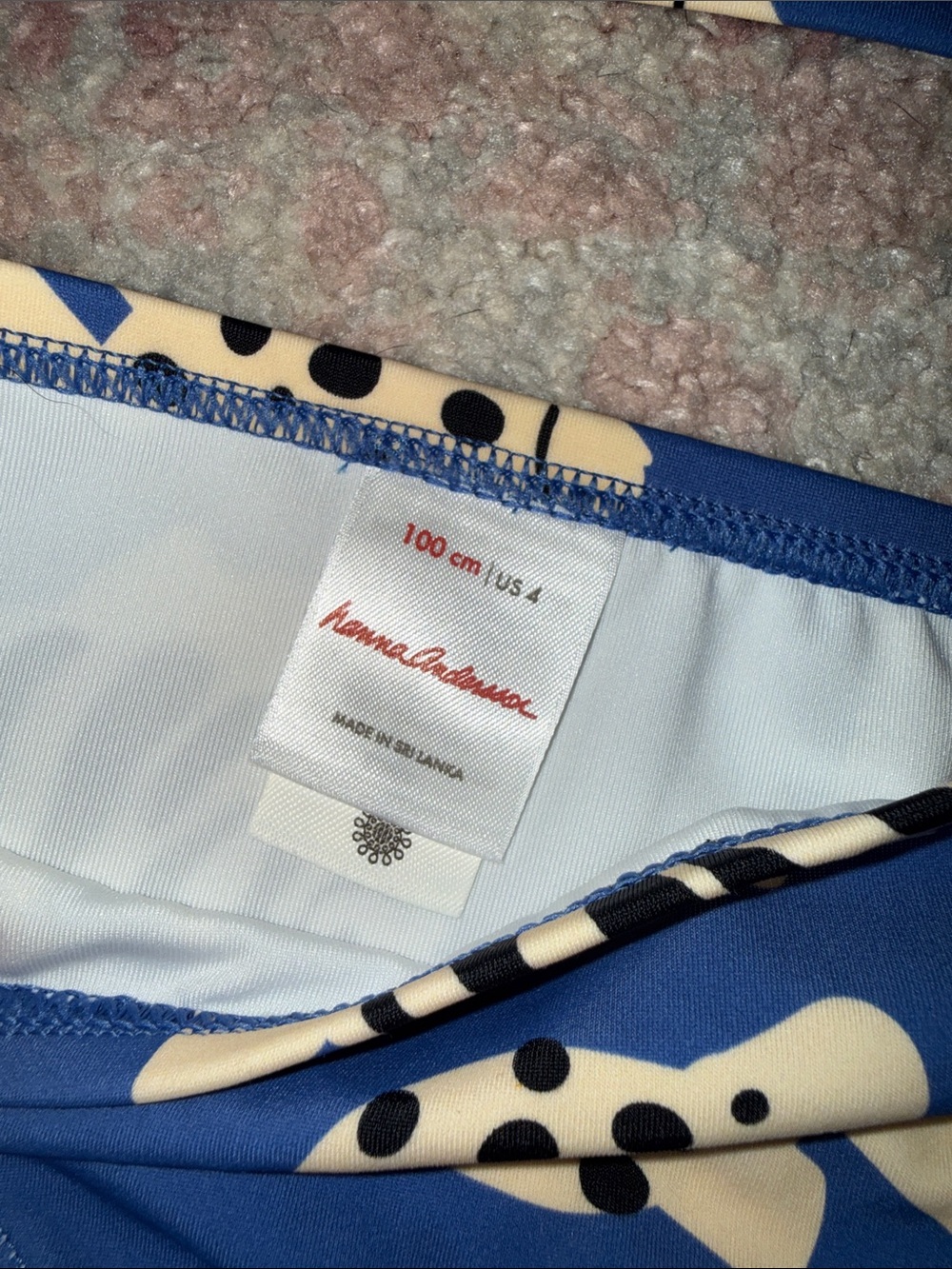 Hanna Andersson Blue and Cream Fish-Print Two-Piece Swim Set - Size 4 NWOT - Picture 2 of 4